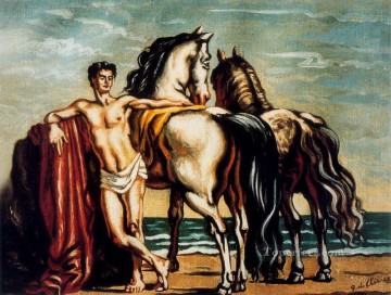 ジョルジョ・デ・キリコ Painting - 二頭の馬を持つ新郎 ジョルジョ・デ・キリコ 形而上学的シュルレアリスム